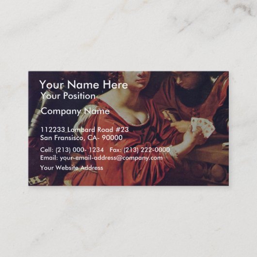 Kaartschermen en forensenverkopers op Régnier N Visitekaartje (Voorkant)