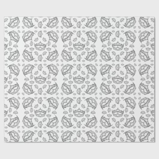 Kaartschottenomslag van koningin van harten cadeaupapier (Vlak)