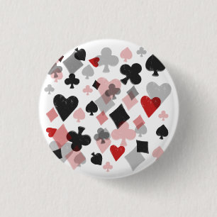 kaartslak - Rood en zwart Ronde Button 3,2 Cm