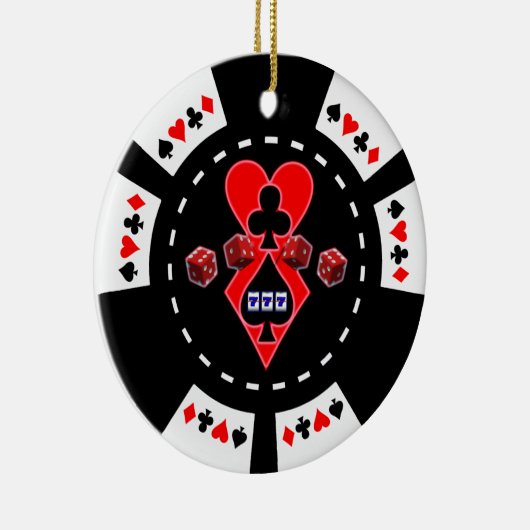 KAARTSLEUVEN EN DICE POKER CHIP ORNAMENT (Rechts)