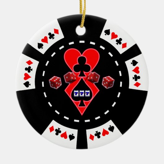 KAARTSLEUVEN EN DICE POKER CHIP ORNAMENT (Voorkant)