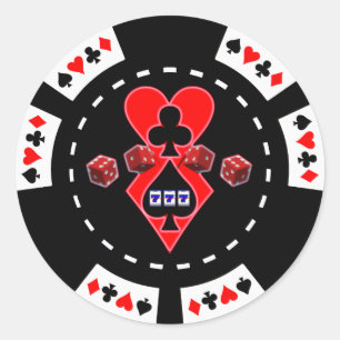 KAARTSLEUVEN EN DICE POKER CHIP RONDE STICKER