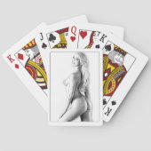 Kaartspel, 3/4 Weergave vrouw Pokerkaarten (Achterkant)