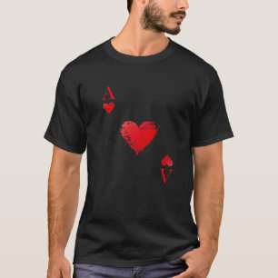 Kaartspel Costume-speelkaart Ace Hearts - auto T-shirt