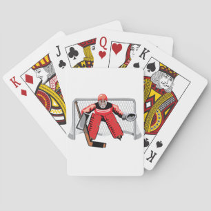 Kaartspel met ijshockeydoelman pokerkaarten