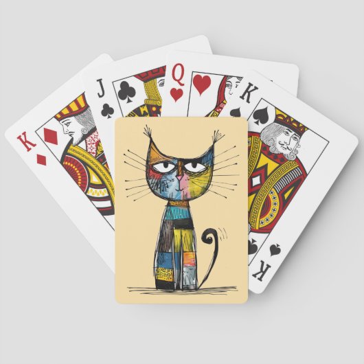 Kaartspel met katten pokerkaarten (Achterkant)
