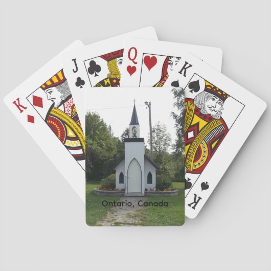 Kaartspel met kerk afbeeldingen pokerkaarten (Achterkant)