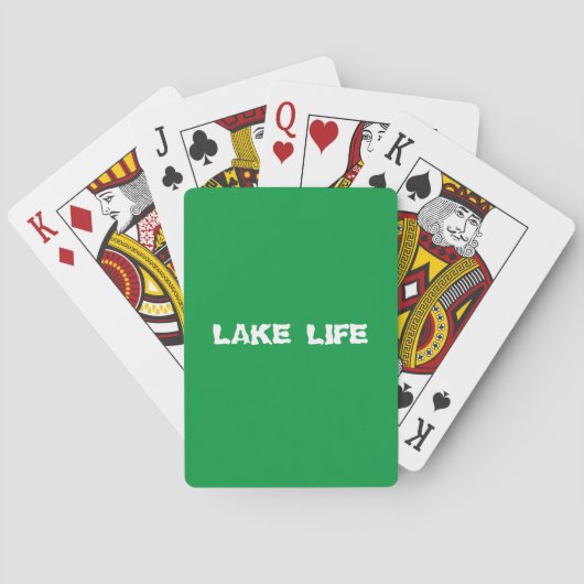 Kaartspel met meer leven aan het meer pokerkaarten (Achterkant)