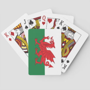 Kaartspel met Welshe vlag Pokerkaarten