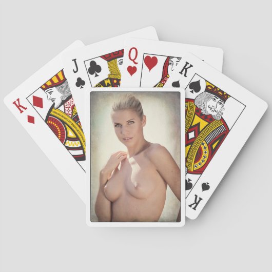 Kaartspel, naakt topless pokerkaarten (Achterkant)