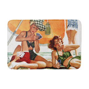 Kaartspel op de strand van Alex Ross Badmat
