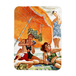 Kaartspel op de strand van Alex Ross Magneet