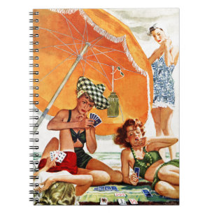 Kaartspel op de strand van Alex Ross Notitieboek