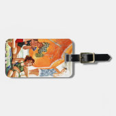 Kaartspel op het strand van Alex Ross Bagagelabel (Voorkant horizontaal)