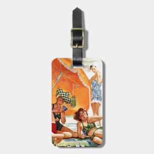 Kaartspel op het strand van Alex Ross Bagagelabel