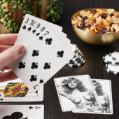 Kaartspel, vrouw topless pokerkaarten (Insitu)