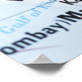 Kaartspeld geplaatst in Mumbai, India op kaart, cl Poster (Hoek)