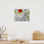 Kaartspeld in Beijing, China op kaart gebracht, Poster (Keuken)