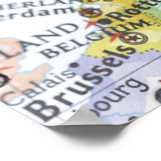 Kaartspeld in Berlijn, Duitsland, op de kaart gepl Poster (Hoek)