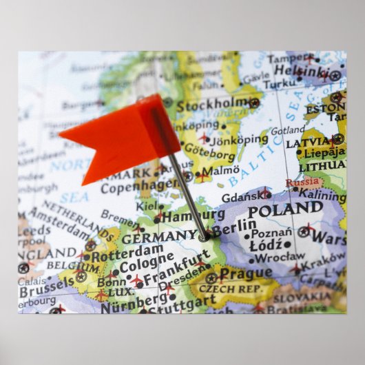 Kaartspeld in Berlijn, Duitsland, op de kaart gepl Poster (Voorkant)