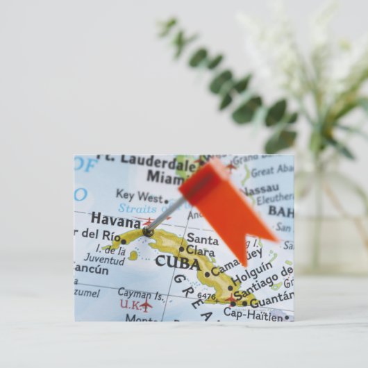 Kaartspeld in Havana, Cuba op kaart, close-up Briefkaart (Staand voorkant)