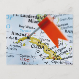 Kaartspeld in Havana, Cuba op kaart, close-up Briefkaart