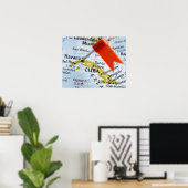 Kaartspeld in Havana, Cuba op kaart, close-up Poster (Thuiskantoor)