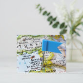 Kaartspeld in Jeruzalem, Israël op de kaart geplaa (Staand voorkant)