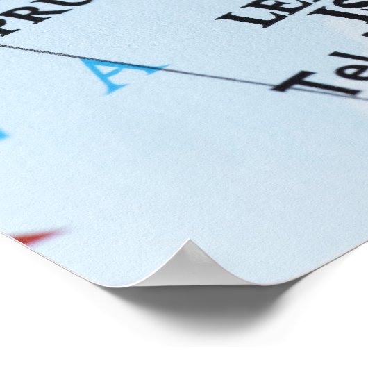 Kaartspeld in Jeruzalem, Israël op de kaart geplaa Poster (Hoek)