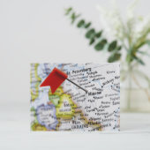 Kaartspeld in Moskou, Rusland op kaart, Briefkaart (Staand voorkant)