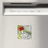 Kaartspeld in New Delhi, India op kaart, Magneet (Insitu (Vaatwasser))