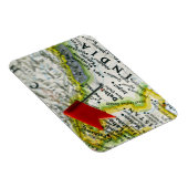 Kaartspeld in New Delhi, India op kaart, Magneet (Rechterzijde)