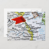 Kaartspeld in Shanghai, China, op de kaart geplaat (Voorkant / Achterkant)