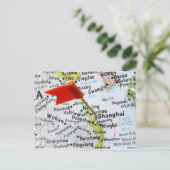 Kaartspeld in Shanghai, China, op de kaart geplaat (Staand voorkant)