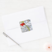 Kaartspeld in Shanghai, China, op de kaart geplaat Vierkante Sticker (Envelop)