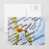 Kaartspeld in Taipei, Taiwan, op kaart geplaatst; (Voorkant / Achterkant)