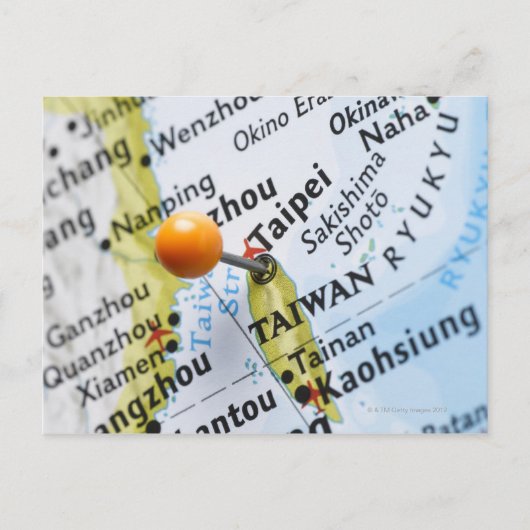 Kaartspeld in Taipei, Taiwan, op kaart geplaatst; (Voorkant)