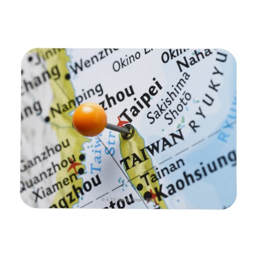 Kaartspeld in Taipei, Taiwan, op kaart geplaatst; Magneet (Horizontaal)