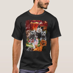 Kaartspelende kat t-shirt