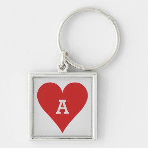 Kaartspeler aangepaste monogram sleutelketens - ha sleutelhanger