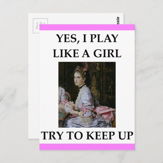 kaartspeler briefkaart (Voorkant / Achterkant)