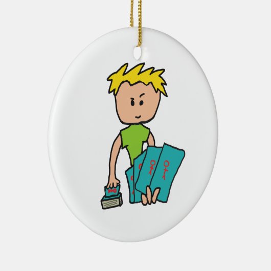 Kaartspeler Keramisch Ornament (Rechts)