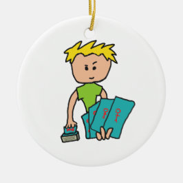 Kaartspeler Keramisch Ornament