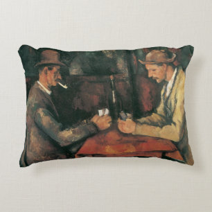 Kaartspelers door Paul Cezanne, Vintage Fine Art Accent Kussen