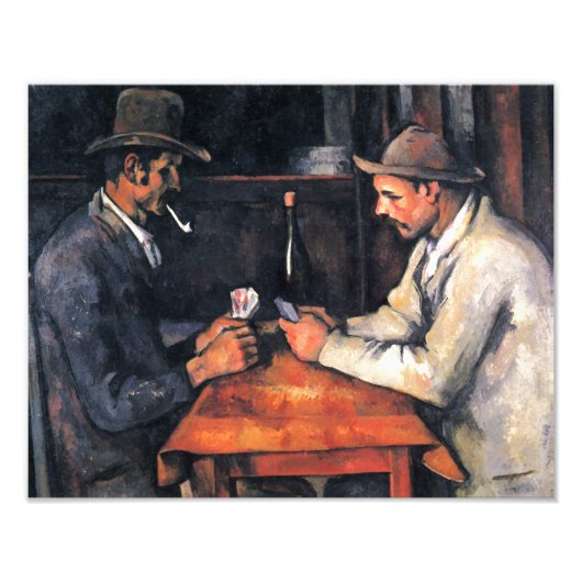 Kaartspelers Paul Cezanne-schilderkunst Foto Afdruk (Voorkant)