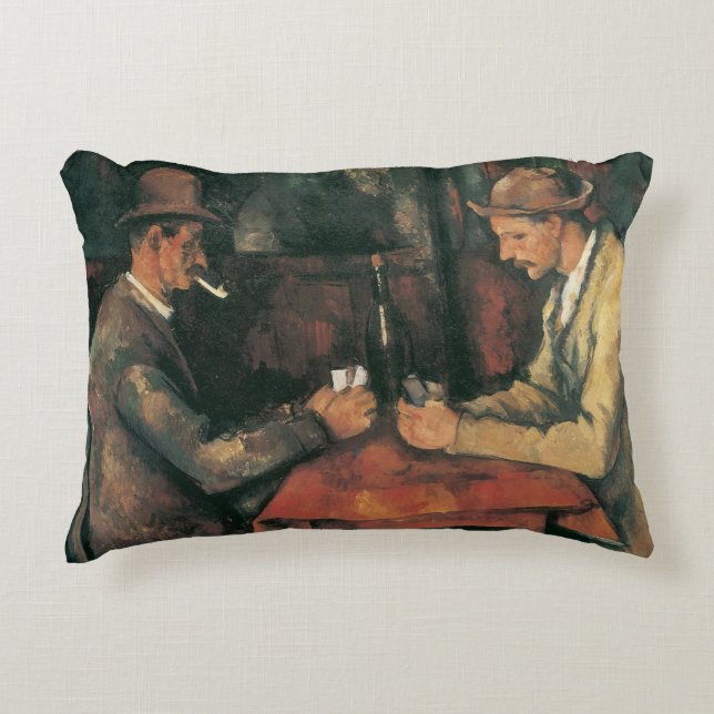 Kaartspelers van Paul Cezanne,  fijne kunst Accent Kussen (Voorkant)