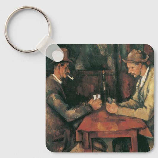 Kaartspelers van Paul Cezanne, fijne kunst Sleutelhanger (Voorkant)