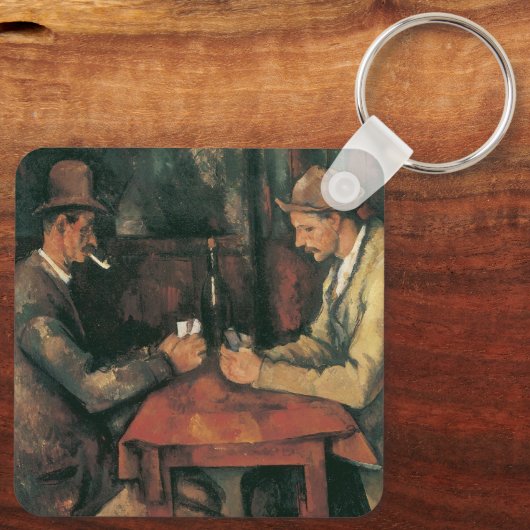 Kaartspelers van Paul Cezanne,  fijne kunst Sleutelhanger (Achterkant)