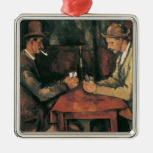 Kaartspelers van Paul Cezanne, Vintage Fine Art Metalen Ornament