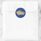 Kaartsticker van Tsjechië Ronde Sticker (Tas)